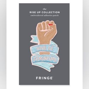 Fringe Studio Embroidered " Viva le Feminism " Fist In The Air Stick On Patch